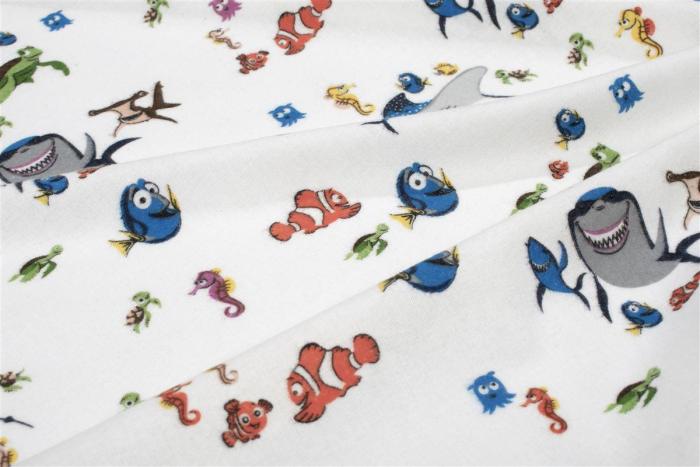 Σεντόνια Εμπριμέ Σετ 3 τεμ kids Nemo 31 160X240 White 100% Cotton Flannel