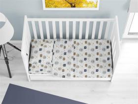 ΚΑΤΩΣΕΝΤΟΝΟ ΜΕ ΛΑΣΤΙΧΟ bebe Big Cats 28 0,70X1,40X0,15 Sky Blue 100% Cotton Flannel