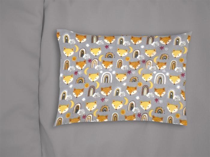 ΜΑΞΙΛΑΡΟΘΗΚΗ ΕΜΠΡΙΜΕ kids Fox 53 50X70 Grey 100% Cotton Flannel