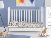 ΚΑΤΩΣΕΝΤΟΝΟ ΜΕ ΛΑΣΤΙΧΟ bebe Dinosaur 517 0,70X1,40X0,15 Sky Blue 100% Cotton