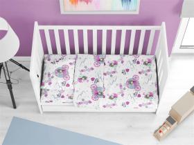 Κατωσέντονο Με Λάστιχο bebe Princess 389 0,70X1,40X0,15 White-Lila 70/30 Cott/Pol