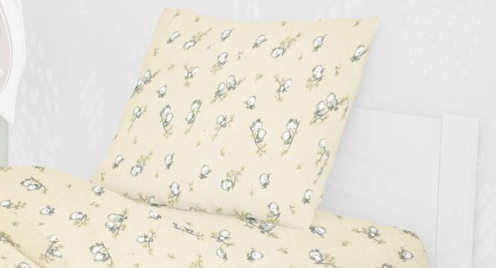 ΜΑΞΙΛΑΡΟΘΗΚΗ ΕΜΠΡΙΜΕ kids Birds 16 50X70 Ecru Flannel cotton 100%