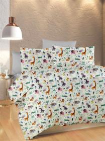 ΚΑΤΩΣΕΝΤΟΝΟ ΜΕ ΛΑΣΤΙΧΟ bebe Zoo 556 0,70X1,40X0,15 White-Multi 100% Cotton