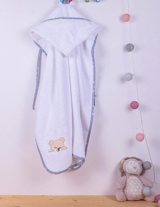 ΚΑΠΑ bebe SLEEPING BEARS CUB 10 75X85 ΛΕΥΚΟ/ΓΚΡΙ Cotton 100%