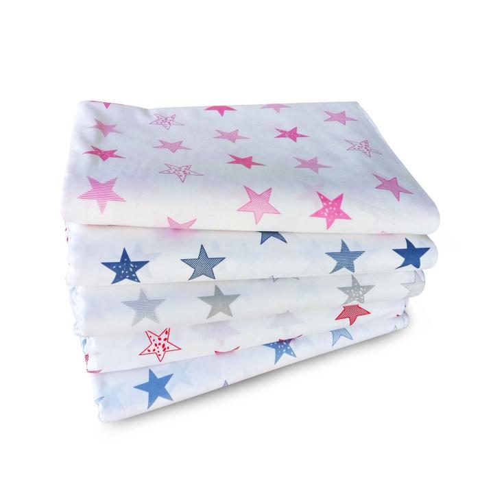 ΠΑΠΛΩΜΑ ΕΜΠΡΙΜΕ bebe Star 26 120X160 ΛΕΥΚΟ/ΚΟΚΚΙΝΟ Cotton 100%