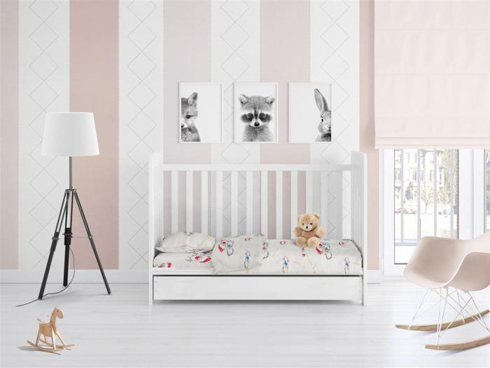 ΣΕΝΤΟΝΙΑ ΕΜΠΡΙΜΕ ΣΕΤ 3 τεμ bebe Two Lovely Bears 67 120X160 Ecru Cotton 100%