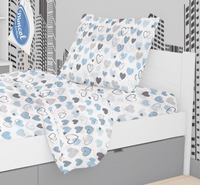 ΜΑΞΙΛΑΡΟΘΗΚΗ ΕΜΠΡΙΜΕ kids Hearts 08 50X70 Blue Cotton 100%