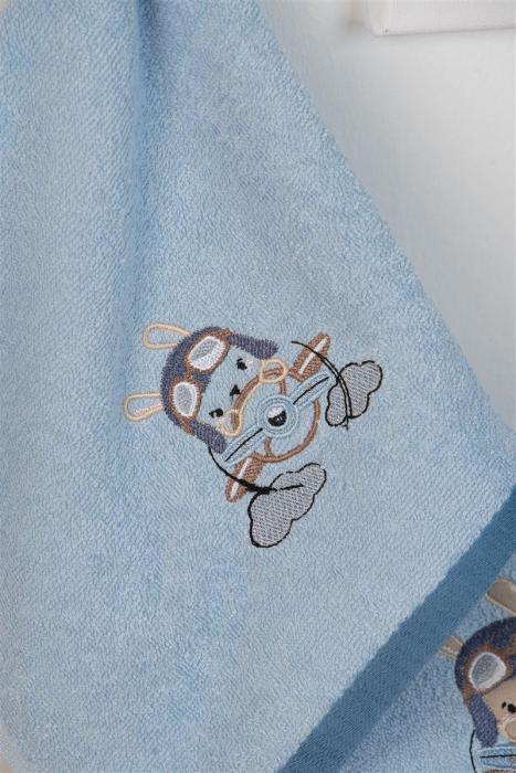 ΠΕΤΣΕΤΑ Με Κέντημα Σετ 2 τεμ bebe Airplane 156 30X50,70X140 Σιελ 100% Cotton