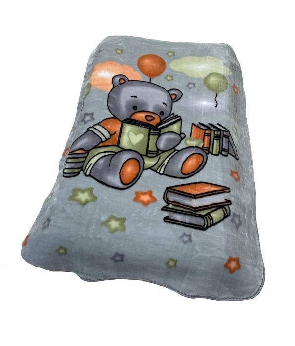 ΚΟΥΒΕΡΤΑ ΒΕΛΟΥΤΕ ΠΟΛΥΤΕΛΕΙΑΣ bebe Studying Bear 38 110X140 Light Grey 100% Polyester