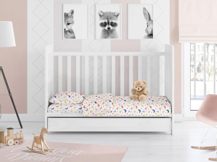 ΣΕΝΤΟΝΙΑ ΕΜΠΡΙΜΕ ΣΕΤ 3 τεμ bebe Butterfly 49 120X160 Rotary Print Cotton 100%