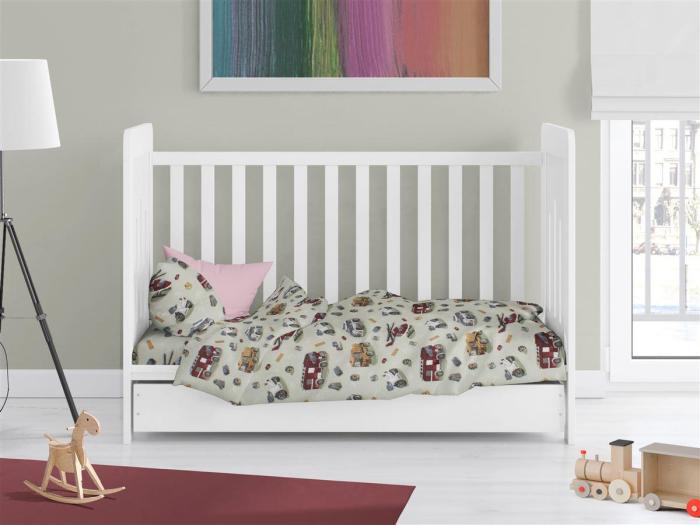 Παπλωματοθήκη Εμπριμέ bebe Toys 47 120X160 Olive 100% Cotton Flannel