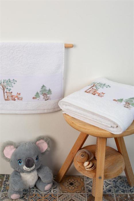 ΠΕΤΣΕΤΑ Με Ψηφιακή Εκτύπωση Σετ 2 τεμ bebe Forest 52 30X50,70X140 Λευκό 100% Cotton