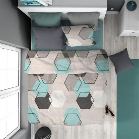 ΠΑΠΛΩΜΑ ΕΜΠΡΙΜΕ Hexagon 395 160X240 Grey 70/30 Cott/Pol