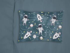 ΜΑΞΙΛΑΡΟΘΗΚΗ ΕΜΠΡΙΜΕ kids Galaxy Travel 91 50X70 Petrol 100% Cotton Flannel