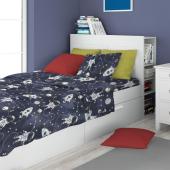 ΣΕΝΤΟΝΙΑ ΕΜΠΡΙΜΕ ΣΕΤ 3 τεμ kids Galaxy Travel 90 160X240 Blue 100% Cotton Flannel