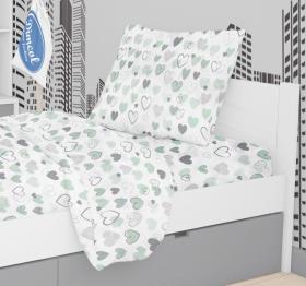 ΜΑΞΙΛΑΡΟΘΗΚΗ ΕΜΠΡΙΜΕ kids Hearts 10 50X70 Green Cotton 100%