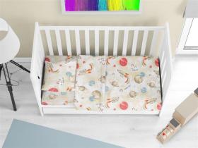 Κατωσέντονο Με Λάστιχο bebe Spaceship 186 0,70X1,40X0,15 Beige 100% Cotton