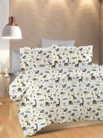 ΠΑΠΛΩΜΑ ΕΜΠΡΙΜΕ kids Zoo 557 160X240 White-Grey 100% Cotton