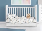 ΠΑΠΛΩΜΑΤΟΘΗΚΗ ΕΜΠΡΙΜΕ bebe Zoo 29 120X160 White 100% Cotton Flannel