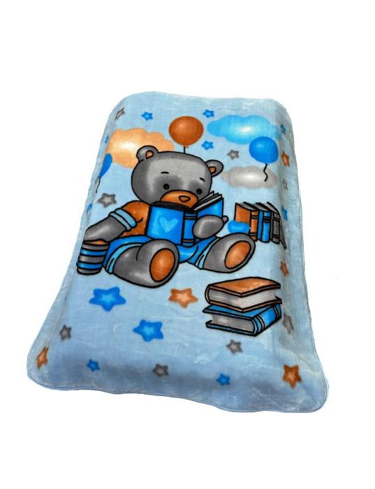 ΚΟΥΒΕΡΤΑ ΒΕΛΟΥΤΕ ΠΟΛΥΤΕΛΕΙΑΣ bebe Studying Bear 36 110X140 Baby Blue 100% Polyester