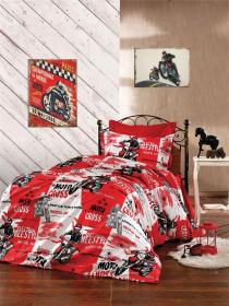 ΣΕΝΤΟΝΙΑ ΕΜΠΡΙΜΕ ΣΕΤ 3 τεμ kids Motocross 288 160X240 Red 70/30 Cott/Pol