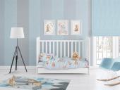 ΚΑΤΩΣΕΝΤΟΝΟ ΜΕ ΛΑΣΤΙΧΟ bebe Two Lovely Bears 64 0,70X1,40X0,15 Blue Cotton 100%