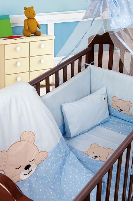 ΚΟΥΝΟΥΠΙΕΡΑ bebe SLEEPING BEARS CUB 13 160X490 ΣΙΕΛ Cotton 100%