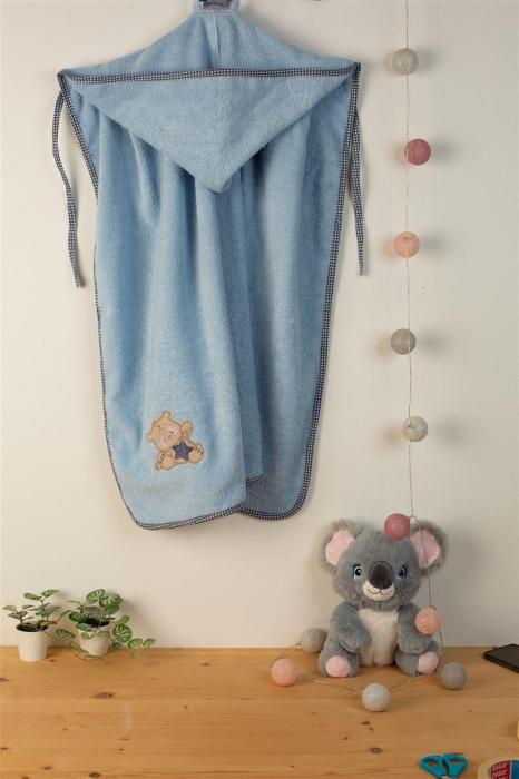 ΚΑΠΑ Με Κέντημα bebe Star Bear 151 75X85 Σιελ 100% Cotton