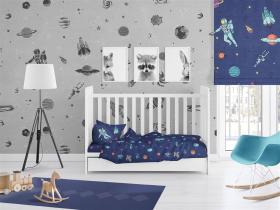 ΠΑΠΛΩΜΑΤΟΘΗΚΗ ΕΜΠΡΙΜΕ bebe Space 189 120X160 Blue Cotton 100%