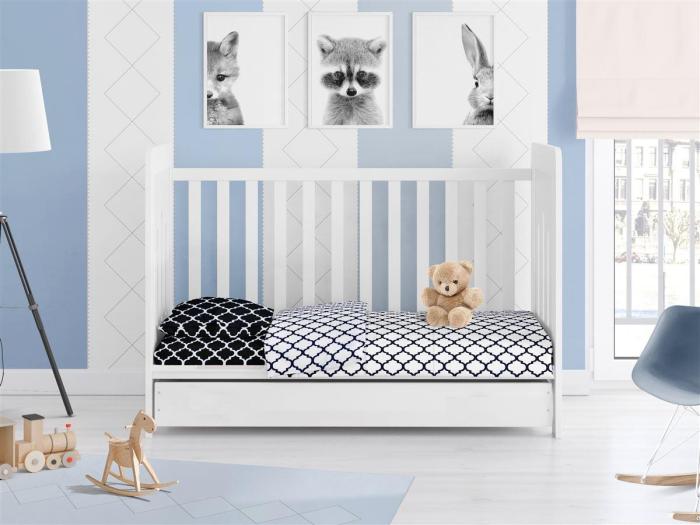 ΣΕΝΤΟΝΙΑ ΕΜΠΡΙΜΕ ΣΕΤ 3 τεμ bebe Windows Multi 177 120X160 Dark blue-White Cotton 100%