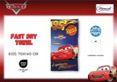 Πετσέτα Θαλάσσης Quick Dry Disney Home Cars 38 70X140 Blue 100% Microfiber