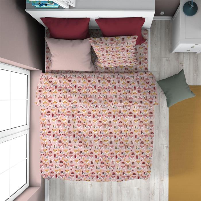 ΠΑΠΛΩΜΑΤΟΘΗΚΗ ΕΜΠΡΙΜΕ kids Fox 52 160X240 Coral 100% Cotton Flannel