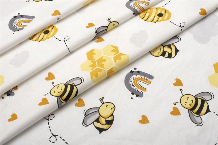 ΣΕΝΤΟΝΙΑ ΕΜΠΡΙΜΕ ΣΕΤ 3 τεμ kids Honey Bee 545 160X240 White-Yellow 100% Cotton