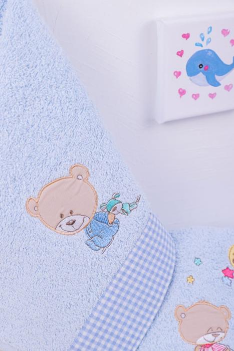 ΠΕΤΣΕΤΑ ΣΕΤ 2 τεμ bebe HAPPY BEARS 19 30X50,70X140 ΣΙΕΛ Cotton 100%