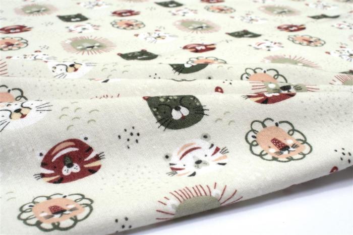 ΣΕΝΤΟΝΑΚΙ ΛΙΚΝΟΥ bebe Big Cats 27 80X110 Light Olive 100% Cotton Flannel