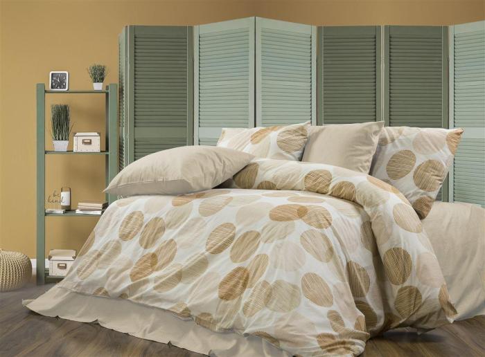 Σεντόνια Εμπριμέ Σετ 3 τεμ Κοραλία 465 160X240 Beige 70/30 Cott/Pol