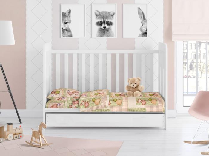 ΚΑΤΩΣΕΝΤΟΝΟ ΜΕ ΛΑΣΤΙΧΟ bebe Baloon 76 0,70X1,40X0,15 Beige Flannel cotton 100%