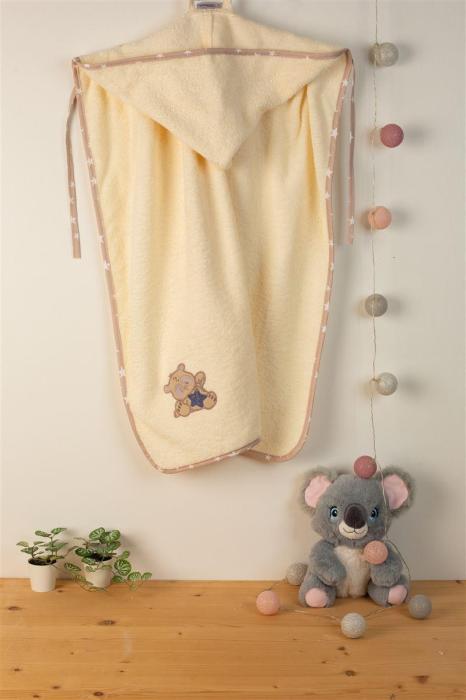 ΚΑΠΑ Με Κέντημα bebe Star Bear 153 75X85 Εκρού 100% Cotton