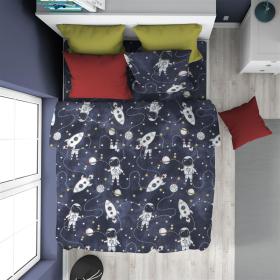 ΠΑΠΛΩΜΑΤΟΘΗΚΗ ΕΜΠΡΙΜΕ kids Galaxy Travel 90 160X240 Blue 100% Cotton Flannel