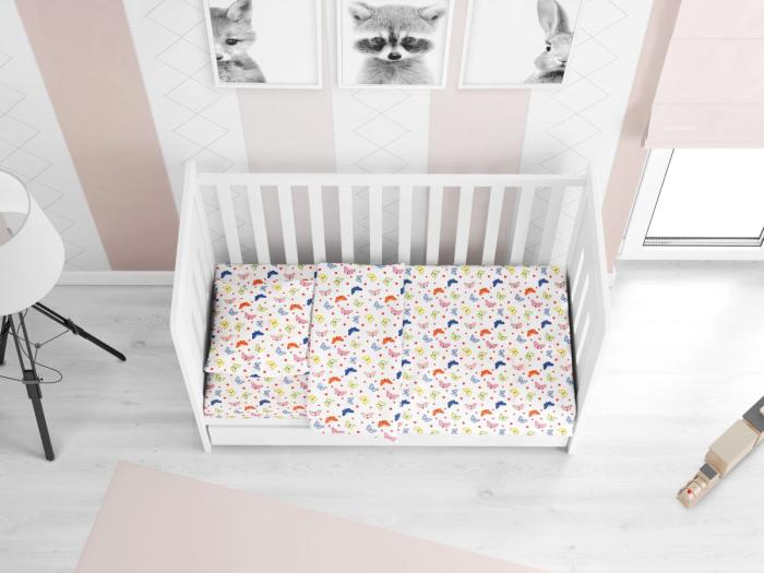 ΣΕΝΤΟΝΙΑ ΕΜΠΡΙΜΕ ΣΕΤ 3 τεμ bebe Butterfly 49 120X160 Rotary Print Cotton 100%