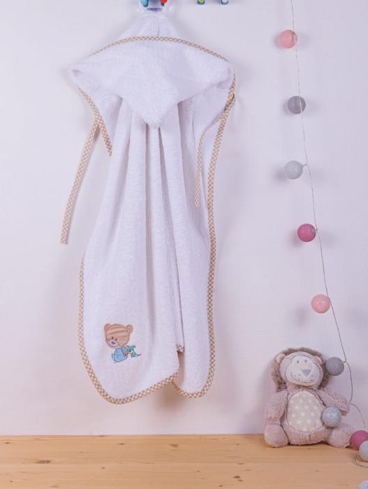 ΚΑΠΑ bebe HAPPY BEARS 21 75X85 ΛΕΥΚΟ/ΜΠΕΖ Cotton 100%