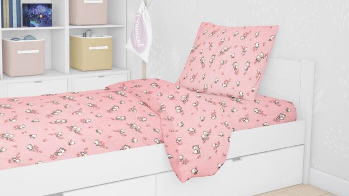 ΣΕΝΤΟΝΙΑ ΕΜΠΡΙΜΕ ΣΕΤ 3 τεμ kids Birds 15 160Χ240 Pink Flannel cotton 100%