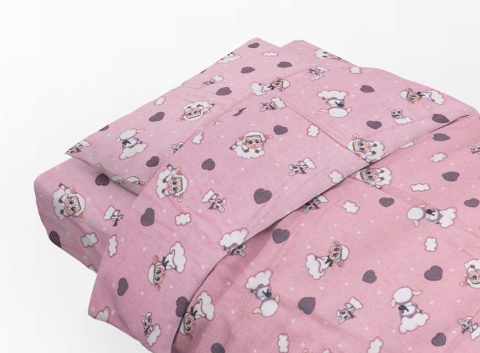 ΜΑΞΙΛΑΡΟΘΗΚΗ ΕΜΠΡΙΜΕ kids Προβατάκι 05 50X70 Pink Flannel cotton 100%