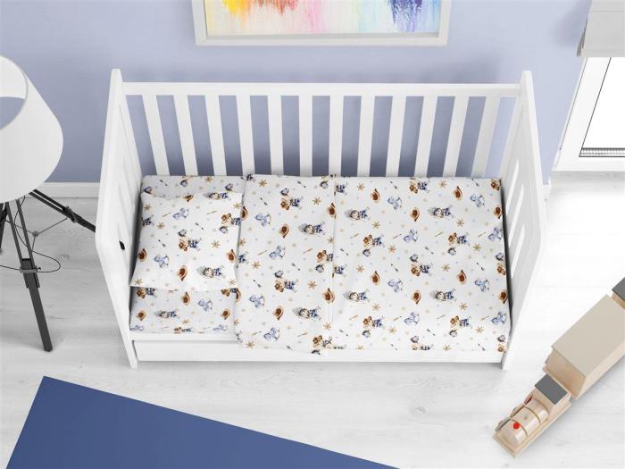 ΚΑΤΩΣΕΝΤΟΝΟ ΜΕ ΛΑΣΤΙΧΟ bebe Wild West 540 0,70X1,40X0,15 Sky Blue Cotton 100%