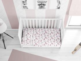 ΚΑΤΩΣΕΝΤΟΝΟ ΜΕ ΛΑΣΤΙΧΟ bebe Unicorn 108 0,70X1,40X0,15 White-Pink Cotton 100%