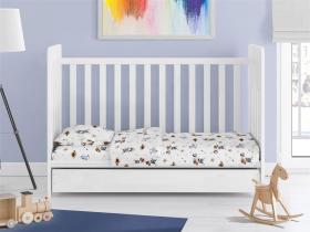 ΚΑΤΩΣΕΝΤΟΝΟ ΜΕ ΛΑΣΤΙΧΟ bebe Wild West 540 0,70X1,40X0,15 Sky Blue Cotton 100%