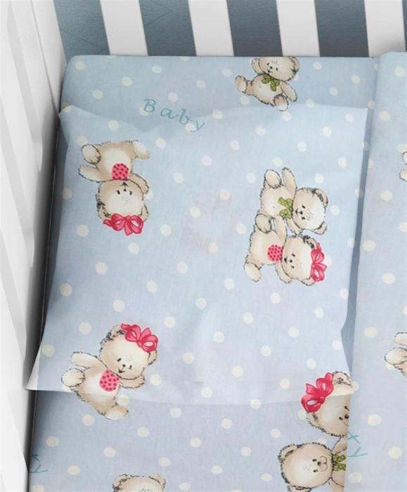 ΜΑΞΙΛΑΡΟΘΗΚΗ ΕΜΠΡΙΜΕ bebe Two Lovely Bears 64 35X45 Blue Cotton 100%