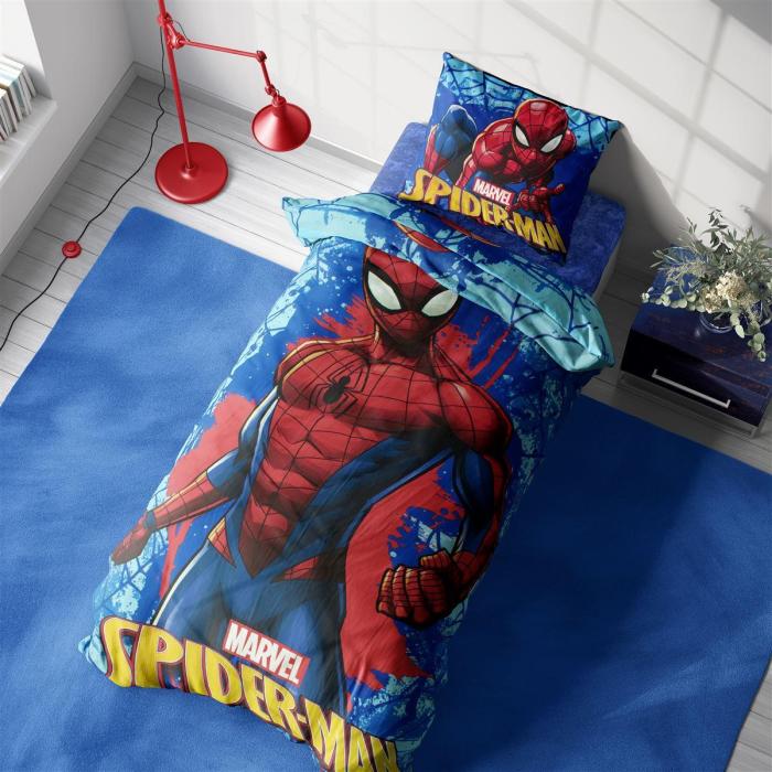 Παπλωματοθήκη Σετ 2 τεμ Marvel Spider-Man 710 160X240 Electric Blue 100% Cotton