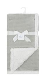 Κουβέρτα Sherpa Cord bebe 420 gsm Ριγέ 10 75X100 Grey 100% Polyester