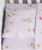 ΜΑΞΙΛΑΡΟΘΗΚΗ ΕΜΠΡΙΜΕ bebe Two Lovely Bears 65 35X45 Lila Cotton 100%